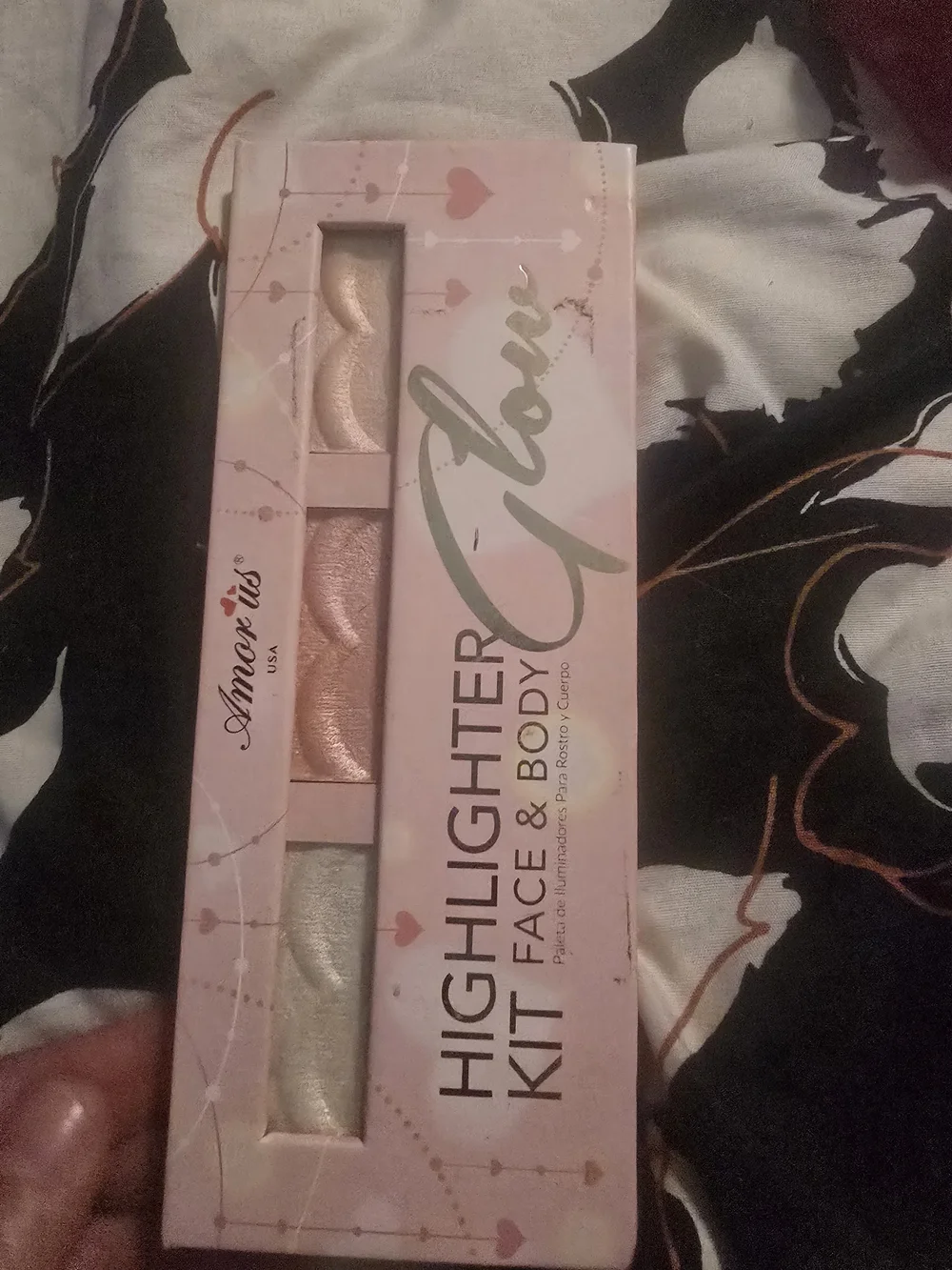 Shimmer Highlighter Palette — Pink/Champagne/Gold Glow